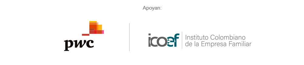 Logo Instituto Colombiano de la Empresa Familiar Icoef y logo PWC